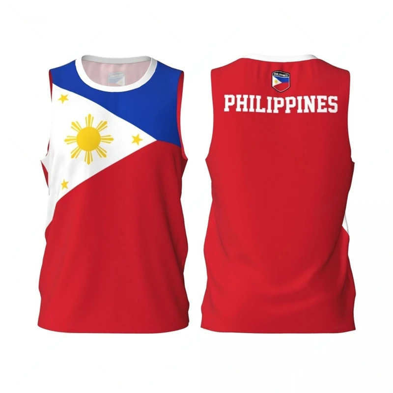 Philippines Flag Graphic Tank Tops Simple Fashion Men Women 3D Printed Basketball Jersey Tees Loose Sports Sleeveless T Shirts