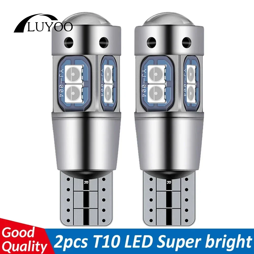 2Pcs Super Brigh T10 W5W 168 192 Led Tail Light White 3030 10SMD 12V Car Led Auto Lamp CANBUS NO Error Car Marker Parking Bulb