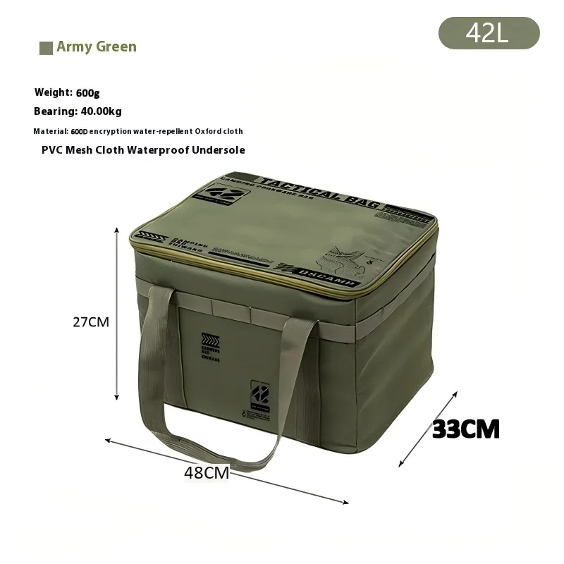 30L/42L/56L Isolierte Wasserdichte Taktische Campingtasche Faltbare Outdoor-Picknick-Aufbewahrungsbox mit Großer Kapazität für Feldküchenutensilien