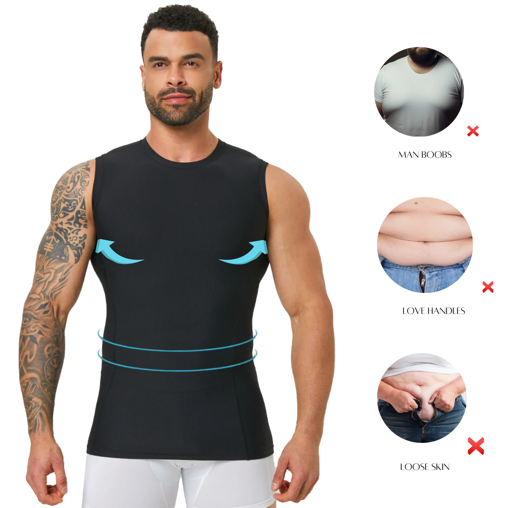 Men's Slim Fit Body Shaping Ve - đánh giá và giá Tank Top Ribbed