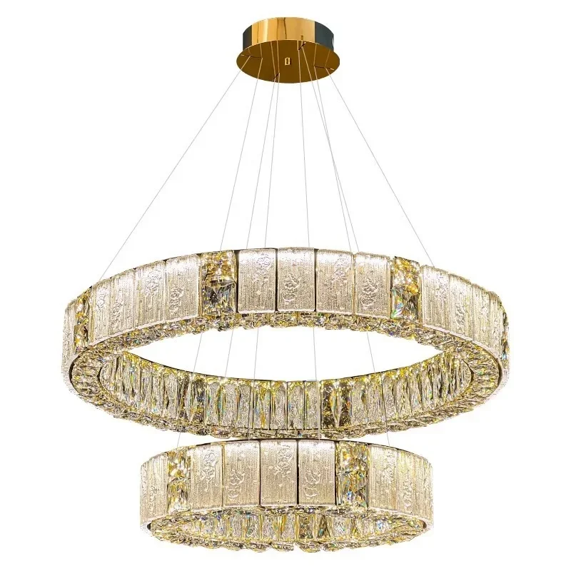 

Italian light luxury luxury crystal chandelier simple modern restaurant decorative lamps