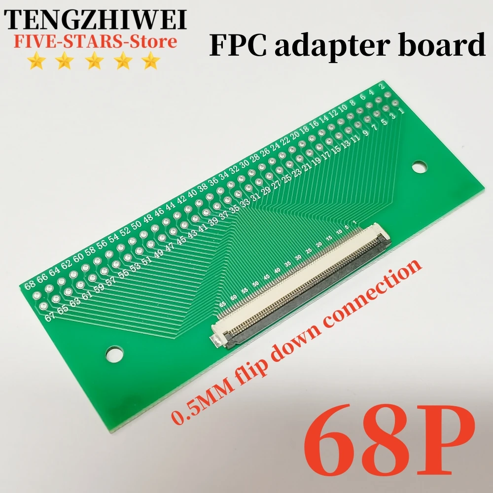 

1Pcs FFC/FPC adapter board 68pin 0.5MM to 2.54MM Test board Soft cable adapter board