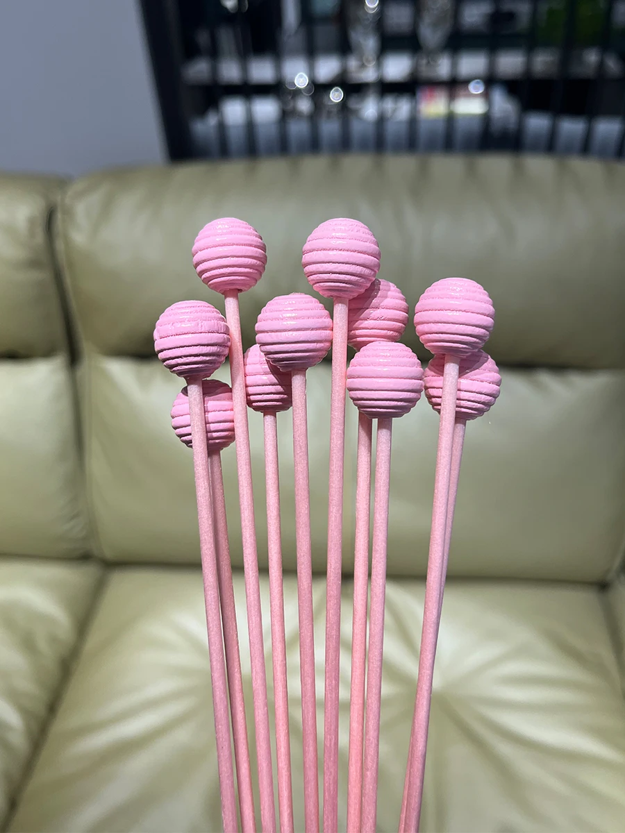 10pcs Colored Fibre Reed Diffuser Sticks Wood Ball Home Fragrance Oil Refill Sticks Aroma Diffuser Refill Stick DIY Home Decor