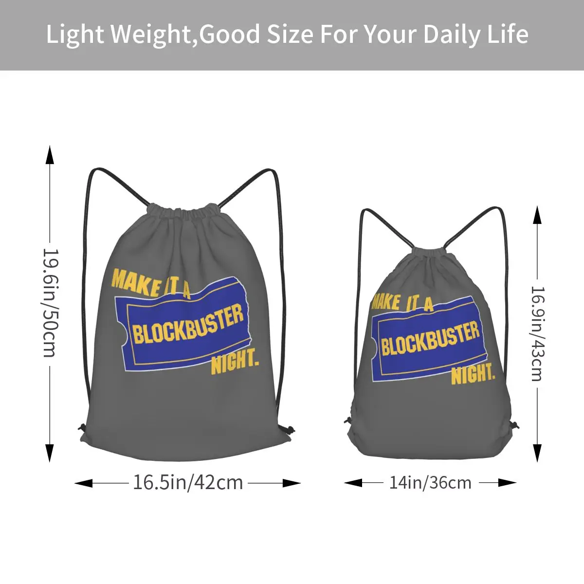 Make It A Blockbuster Night Backpacks Portable Drawstring Bundle Pocket Sundries Bag Book Bags for Travel School