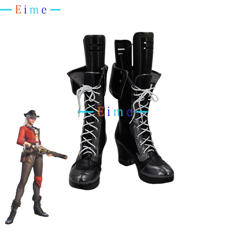 

OW Ashe Cosplay Shoes PU Leather Shoes Halloween Party Boots Anime Accessories Cosplay Props Custom Made