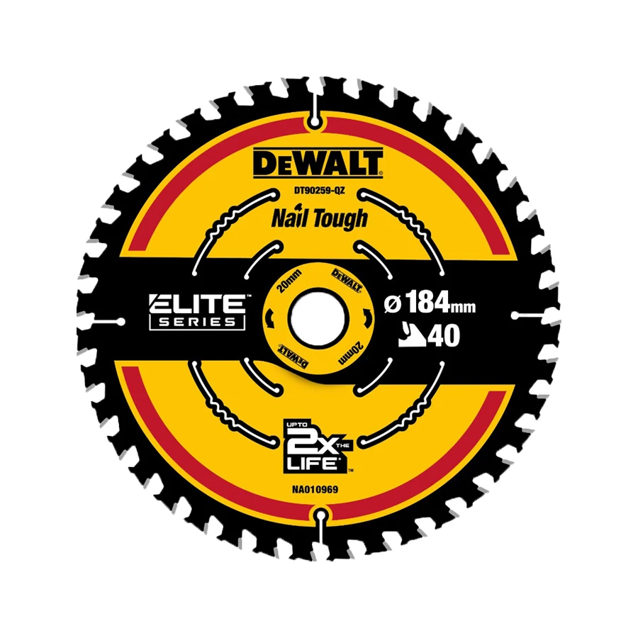 DEWALT DT90259-QZ 184×20MM 40T 7.25inch Circular Saw Blade for Wood (1/3 piece) ELITE SERIES Power Tool Charging Tool Dedicated