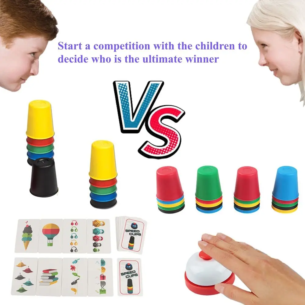 Family Competition Toy Speed Challenge Outdoor Indoor Practice Sports Cup Stacking Card Game Desktop Parent Child Birthday Gift