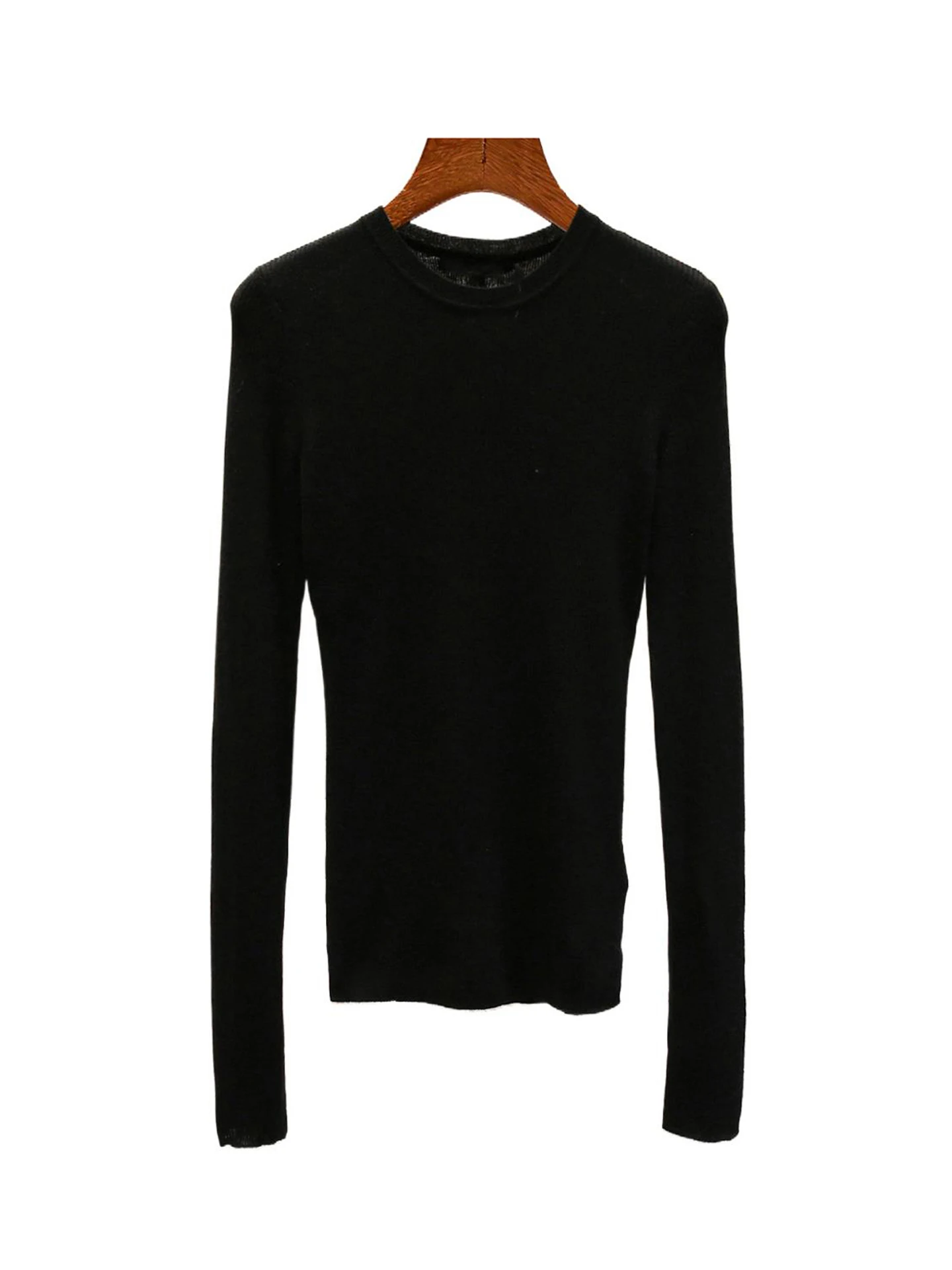 Slimming Effectiven Simple Sle Versatile Fit Knitted Top T-irt Women's Premium Faion Autumn New Arrival M Home South...