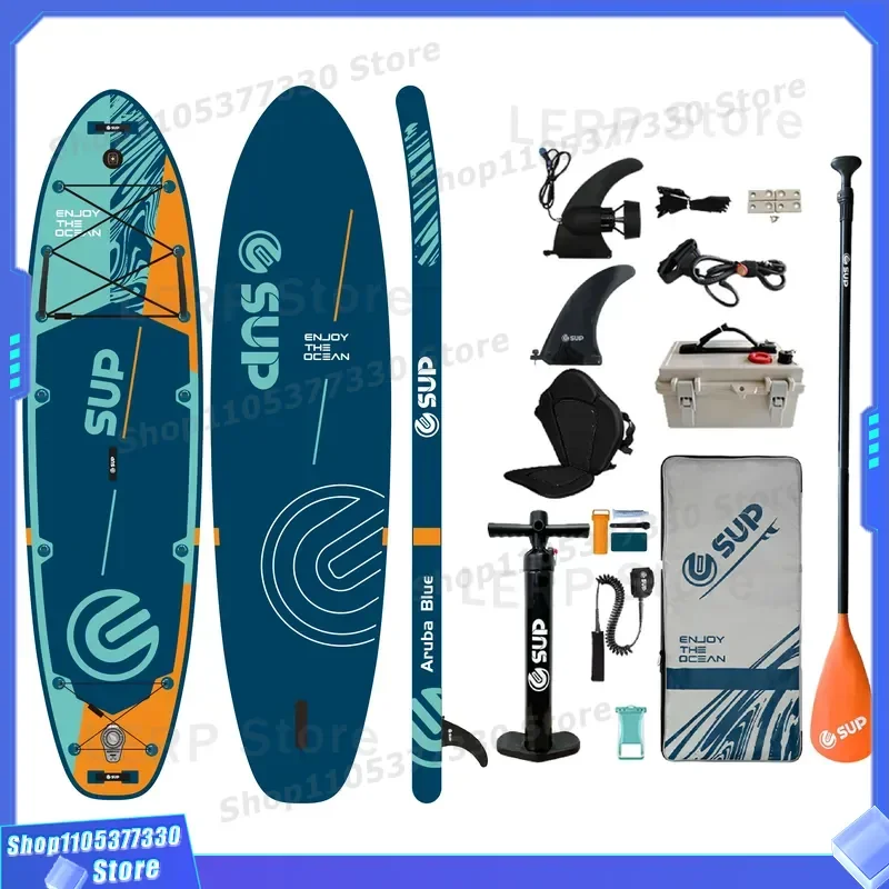 E SUP Adult Standing Inflatable Paddle Board Surfboard Single Layer Structure Electric Fish Fin with Strong Power by Esup