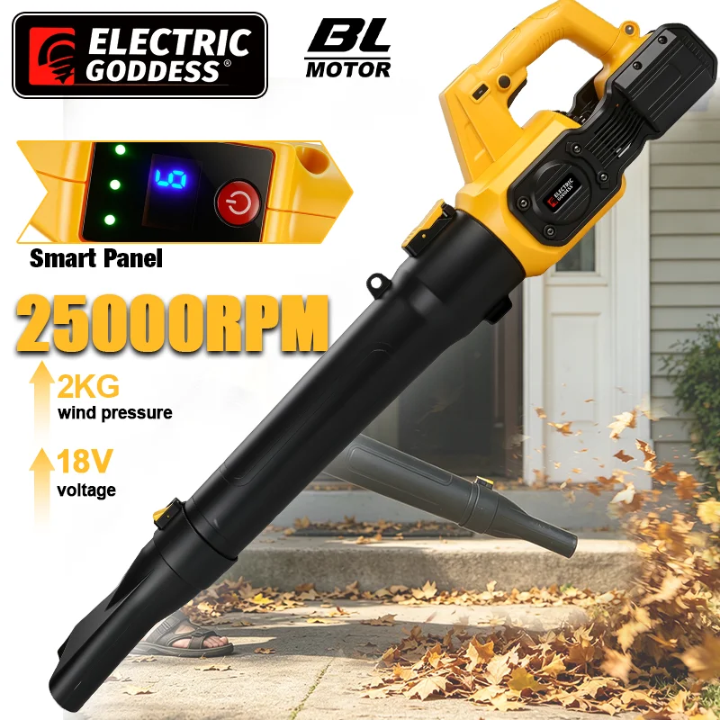 

Electric Goddess Brushless Air Blower Cordless Handheld Leaf Super Strong Jet Turbo Blower Power Tool For Dewalt 20V Battery Pin
