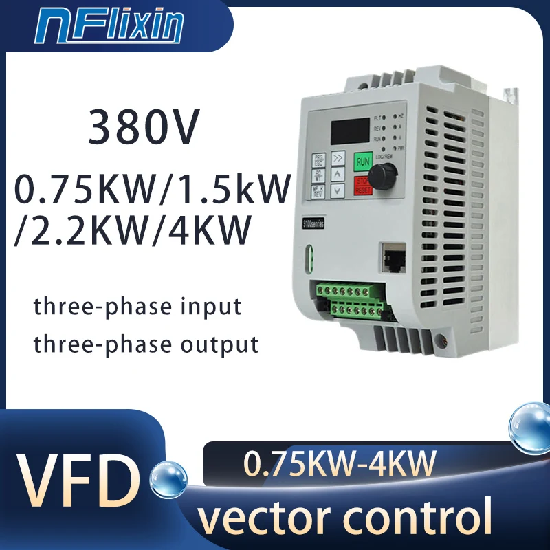 AC 380V VFD Variable Frequency Drive Converter Inverter 1.5/2.2/4/5.5/7.5/11KW 3-phase Motor Speed Controller