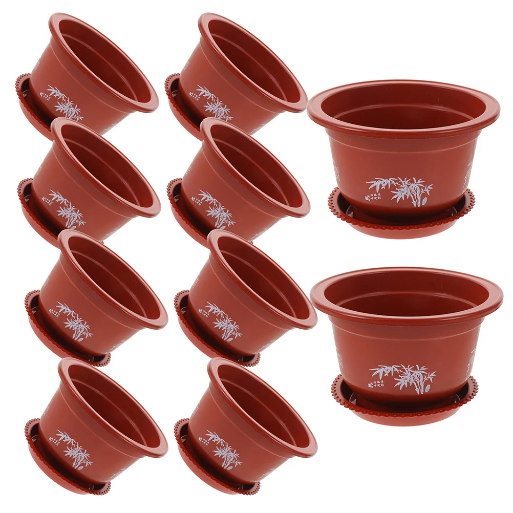 

10pcs Plastic Flower Pots Indoor Small Plant Pot Balcony Garden Lightweight Drainage Holes Durable Houseplant Bonsai Planter Pot