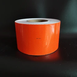 4inch*17FT High Visibility Reflectors Sticker Orange Warning Safety Adhesive Tape Waterproof Outdoor Strip For Car Truck Trailer