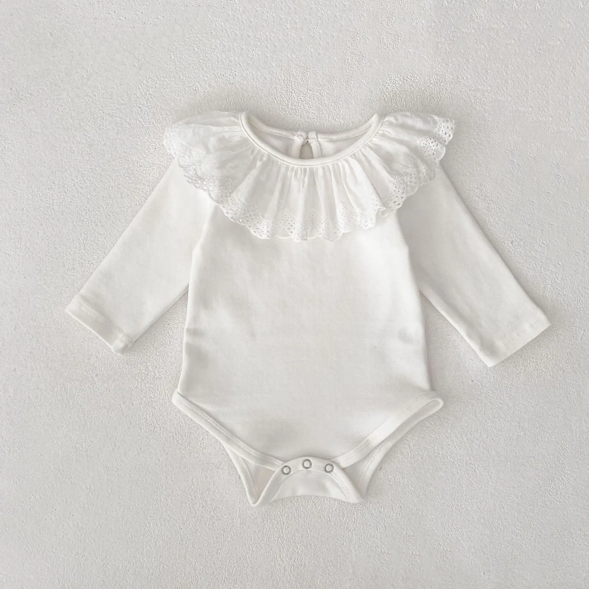 0-24M Herbst Baby Mädchen Romper Baby Mädchen Kleidung Kleinkind Neue Mädchen Spitze Kragen Strampler Baumwolle Weiß Infant baby Mädchen Overall – Detail 9