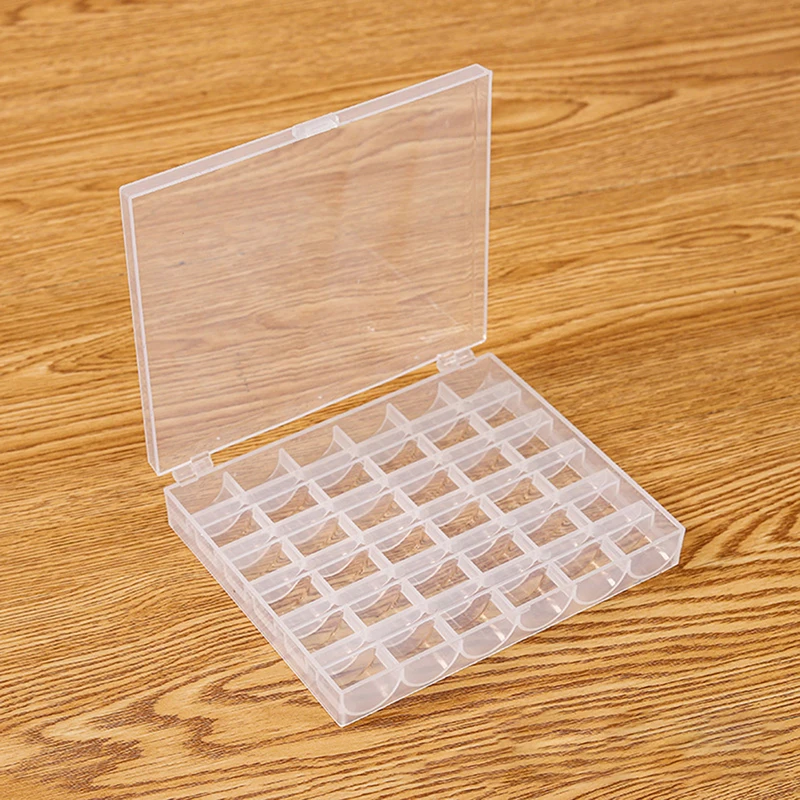 36 Slots Bobbins Box Storage Spool Case Sewing Machine Bobbin/Thread Store Plastic Clear Transparent Holder Box Spindle Box DIY