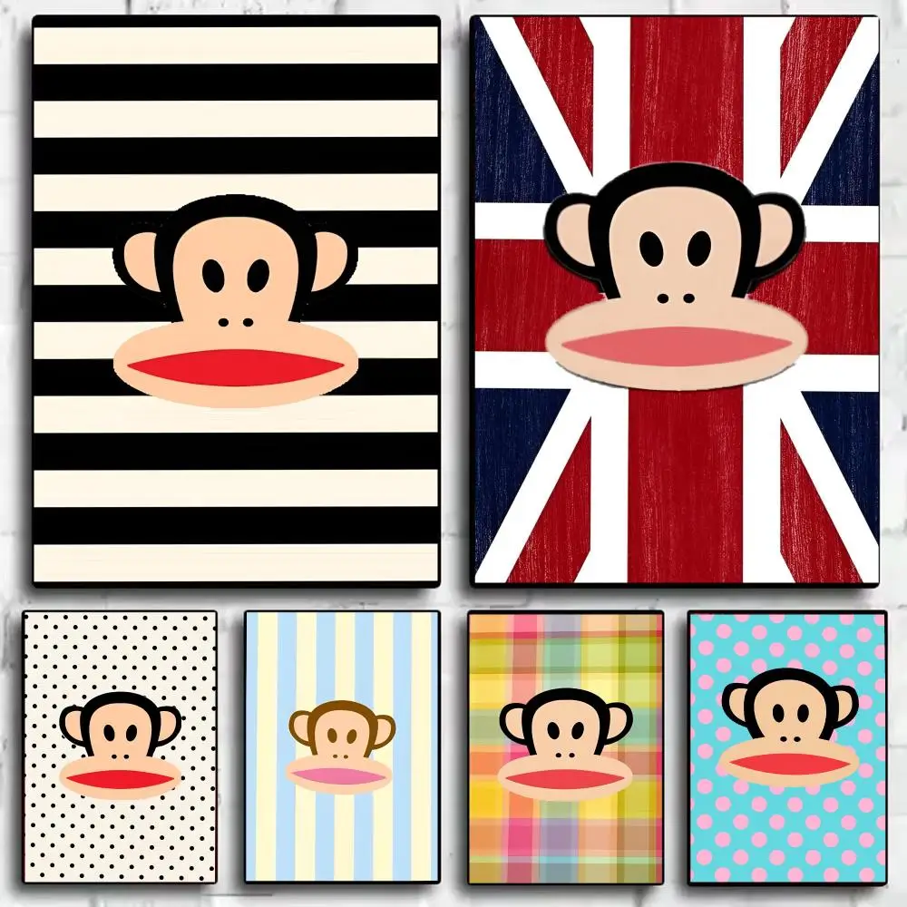 P-Paul Frank Fashion Poster Stickers Self-Adhesive Painting Mural Decor Wall Decals for Bedroom Living Room Home HD Gift
