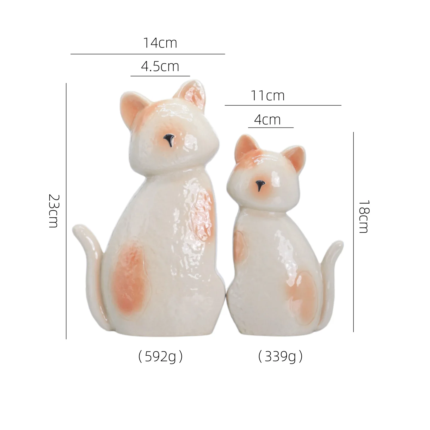 Cute Orange Spot Cat Ceramic Vase, Sitting Kitten Shape Flower Vase, Animal Figurine Decor for Entryway Bar Table Home