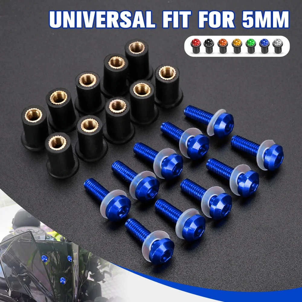 10 PCS M5 Windscreen Windshield Wind Deflectors Bolts Kits For SUZUKI KATANA GSX750F GSR750 GSXR750 GSR GSX 750 GSX-R GSXR 750
