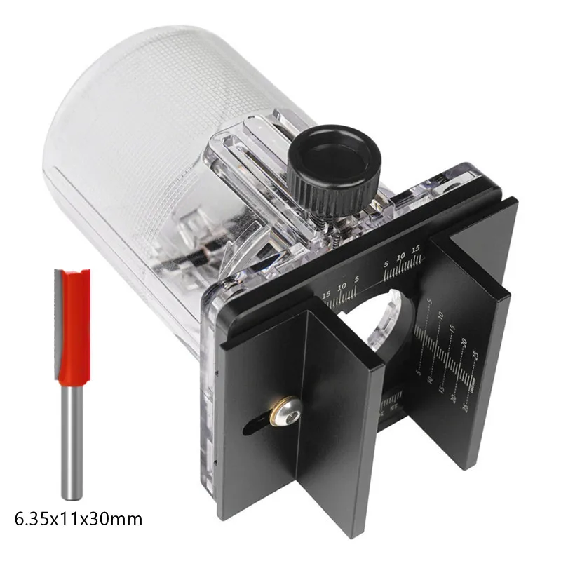 2-in-1 Slotting Bracket for 65mm Trimming Machine, Concealed Joinery Jig with Scale, Invisible Fastener Tool for Wardrobe Panels