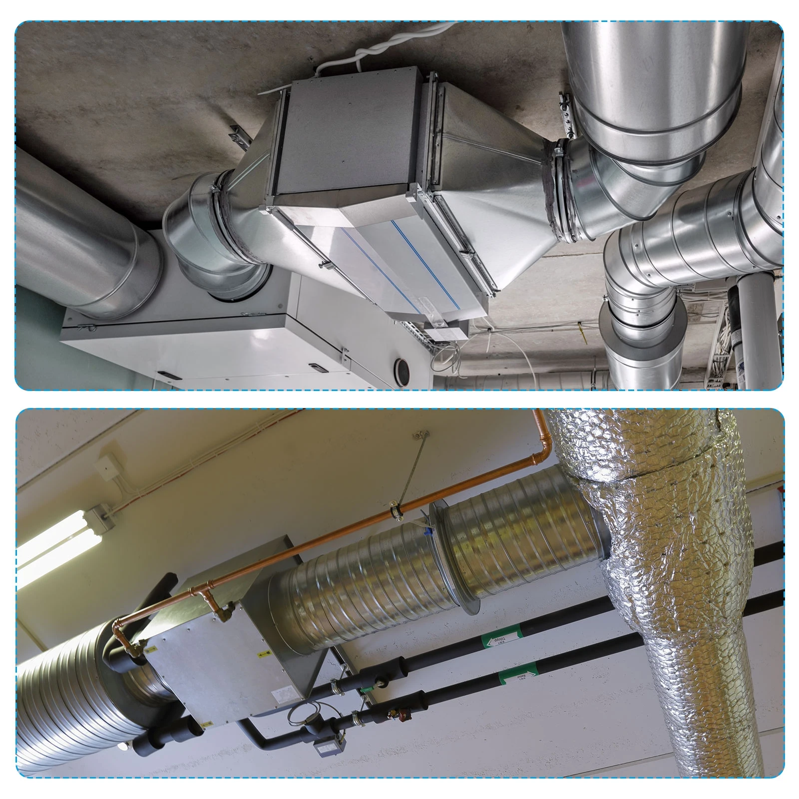 4"-8"Duct Connector Flange Metal Straight Pipe Exhaust Flange Duct Mounting Plate for Heating Cooling Ventilation HVAC System