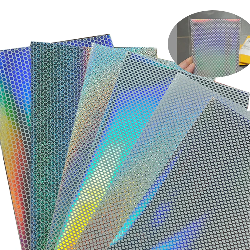 6Pcs Rainbow Film Transparent Fishing Lure Stickers DIY Material Fish Skin Stickers Waterproof Reflective Fishing Lure Film Lure