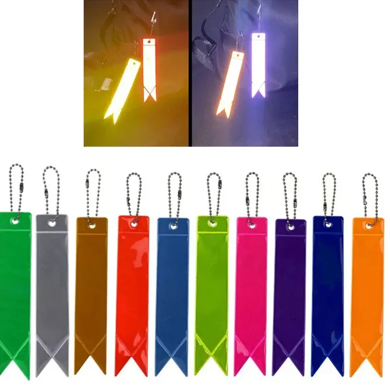 Reflective Car Ribbon Motorcycle Key Chain Decoration Reflect Light Creative PVC Reflective Tape Short Strap