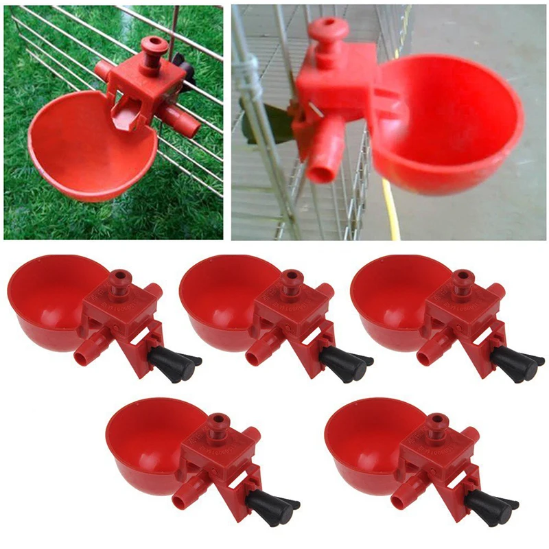 Chicken Drinker Drinking Cups for Chickens red Quail Chicken Waterer Bowl Automatic Poultry Coop Feeder water Drinking Cups