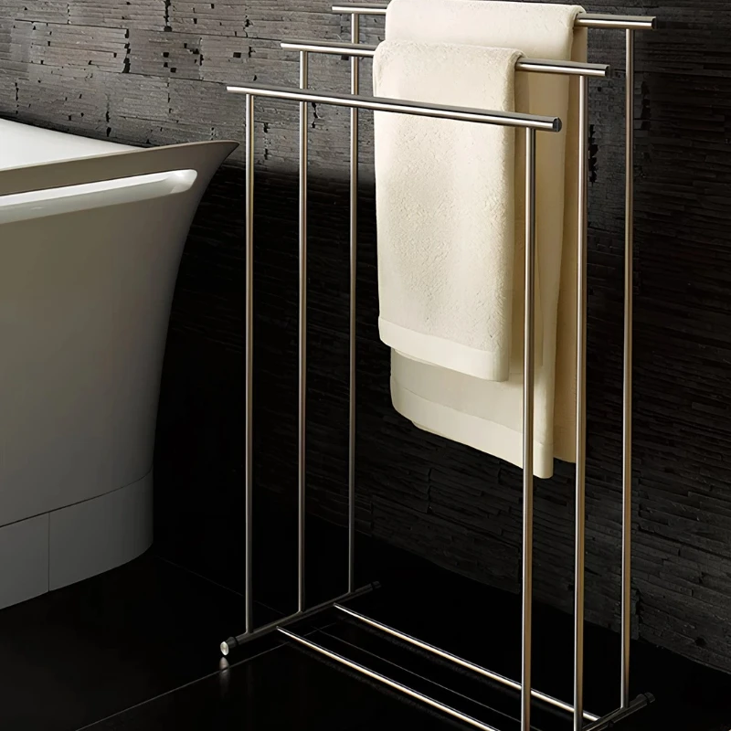 Bathroom cool towel bar Floor towel rack No punching cold towel rack