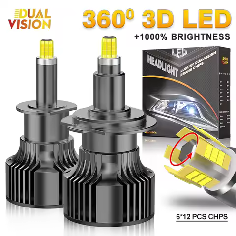 360 3D H7 9012 LED Headlights 6000K CANBUS H9 H8 H11 9005 HB3 9006 HB4 HIR2 Auto lamps Fog Lights Super Bright Penetration 12V