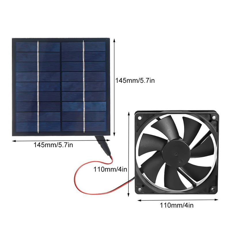 Ventilador de Panel Solar de 10W y 12V, miniventilador de aire Solar de 6 pulgadas para perro, gallinero, invernadero, RV, coche, cargador