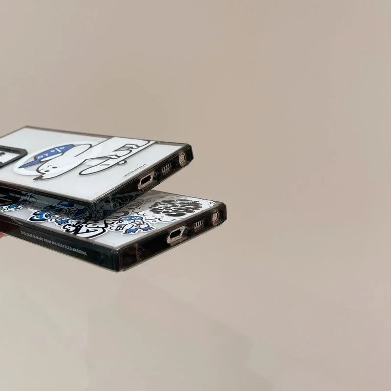 Skateboard Dog MagSafe Acrylic Black Border Case for Samsung Galaxy S22 S23 S24 Ultra Protective Shell