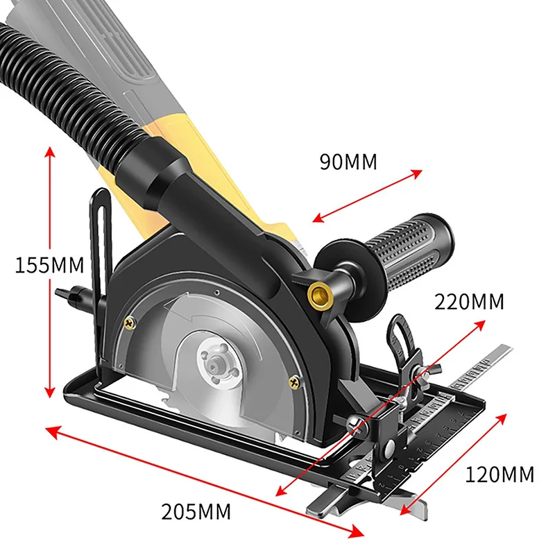 Herramienta para el hogar de 0 ~ 40mm de profundidad, accesorios para máquina de corte, Base de soporte de amoladora angular ajustable con regla