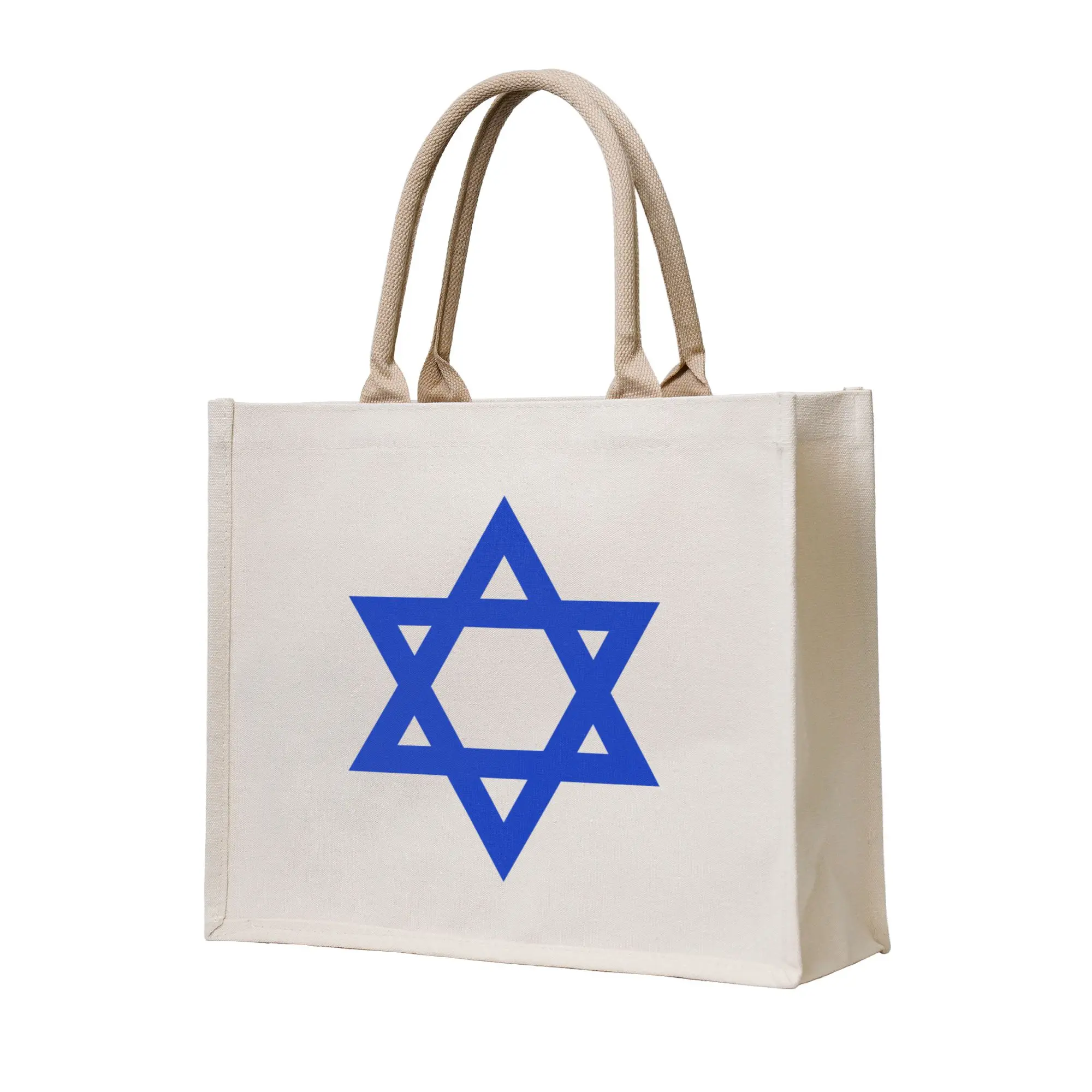 Bolso de compras con diseño de estrella de David y bandera de Israel, bolso de hombro portátil para compras, estilo Kawaii