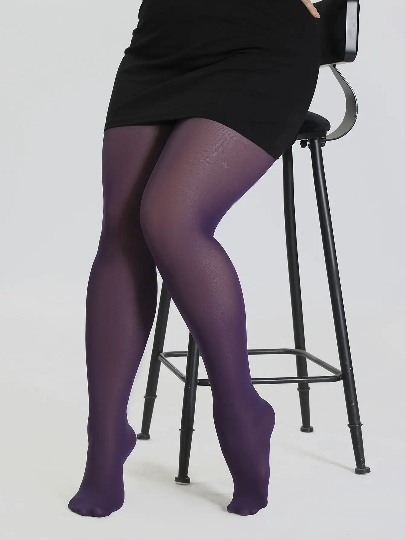 Modne, wszechstronne, wąskie, duże, oddychające, nylonowe elastyczne rajstopy Plus Size w jednolitym kolorze