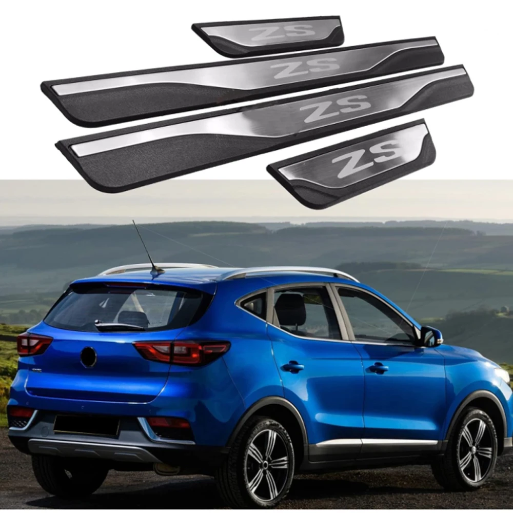 For MG ZS 2017 2018 Protector Scuff Plate  Guards Car Door Sill Threshold Pedal Cover Trim Interior Accessories 2023