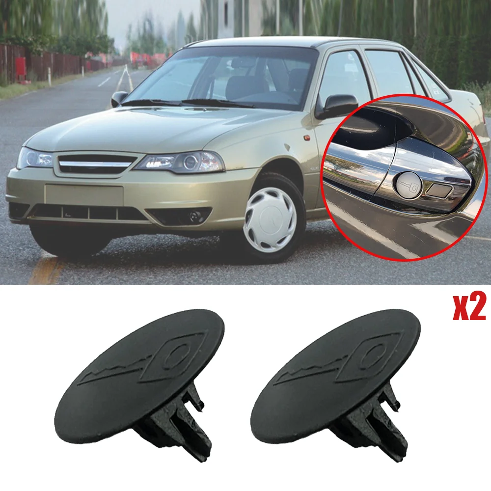 2Pcs Car Door Handle Rear Tailgate Trunk Key Hole Cap Plug Cover Clips Dustproof For Daewoo Nexia 2G 1994-1997 Gentra NEW