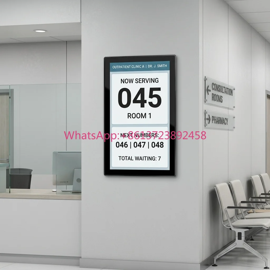 YC-152H 15.6 Inch RK3576 Android 14 POE Tablet for Doctor Office Clinic Room Door Queue Display Black White Plastic Case