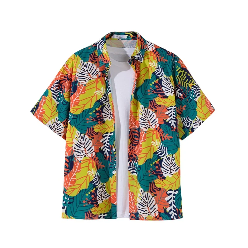 

Мужская летняя рубашка для путешествий на берегу моря с коротким рукавом и цветочным принтом в стиле ретро, гавайская пляжная рубашка для отдыха, повседневная свободная красивая рубашка с цветочным принтом, куртка