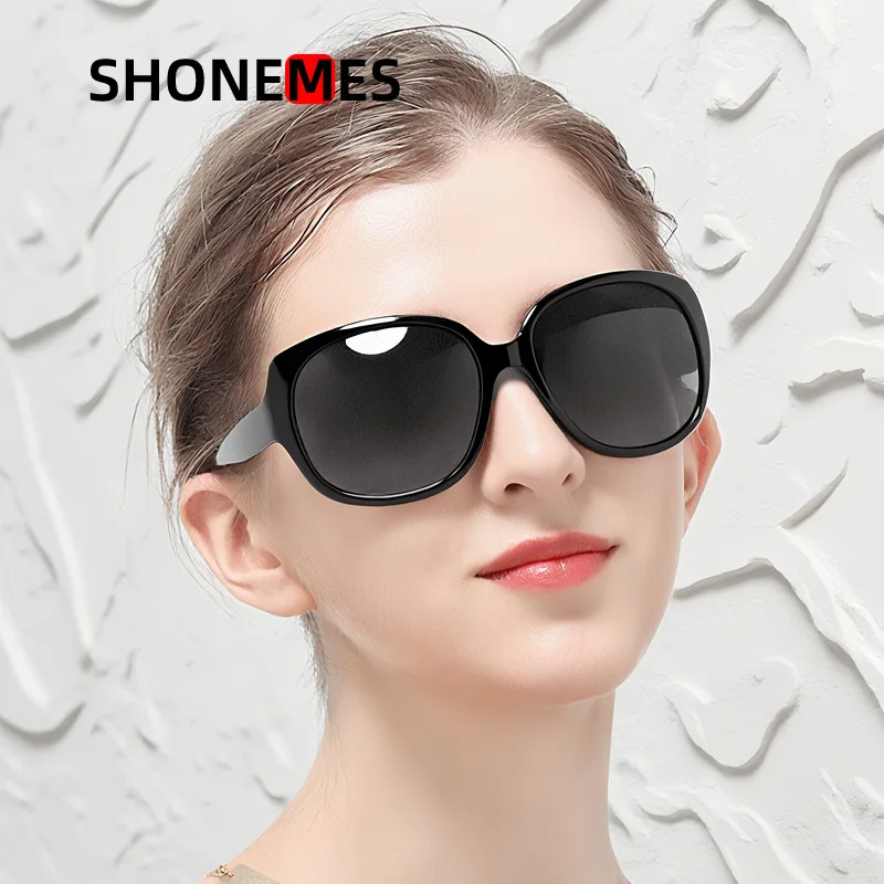 

Shonemes Polarized Women Sunglasses Stylish Oversized Square Sun Glasses Outdoor UV400 Gradient Shades Black Brown for Female