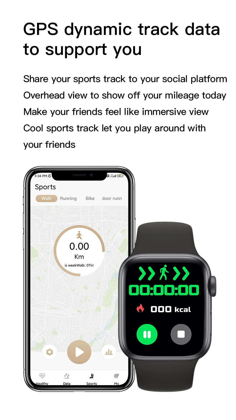 BDI Extremely Narrow Edge Large Screen Smartwatch Sleek Smartwatch with Full-Screen Touch & Bluetooth Call Support: Zinc Alloy