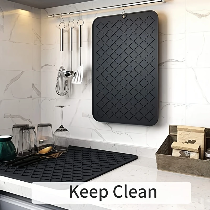 Silicone Drain Pad Drying Mat Pots Dish Drain Mat For Kitchen Tableware Non-slip Mats Anti-scald Coaster Kitchen Utensils