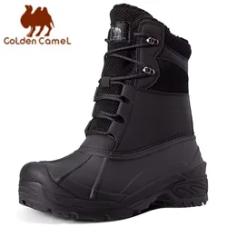 GOLDEN CAMEL Men's Shoes Waterproof Snow Boots Insulated Winter Boots Durable Non-Slip Fur Warm Outdoor Climbing Shoes for Men