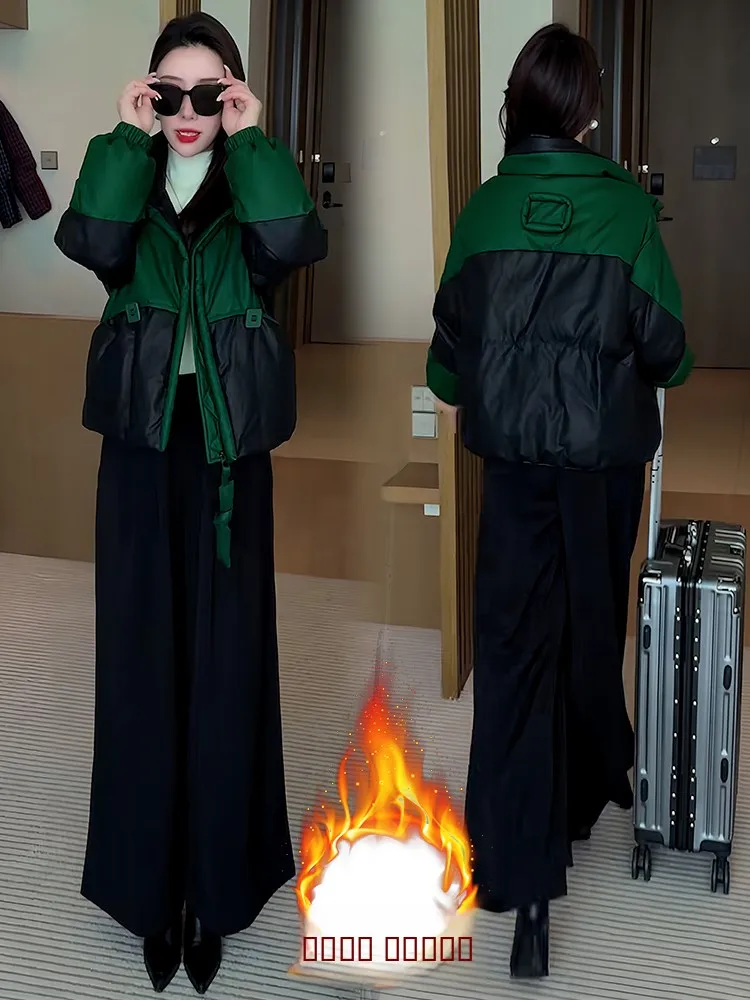 

Korean Sle Women's ort Fce Lined Thiened Jaet Winter New Arrival Street Sle Quali Outerwear Commute Faion