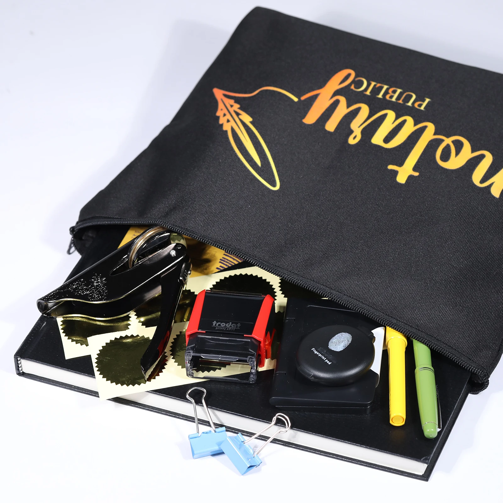 حقيبة Notary حقيبة إمداد عامة كبيرة مع سحاب أدوات الكمبيوتر المحمول ملحقات الحقيبة لكتيب سجل ختم ختم وثيقة