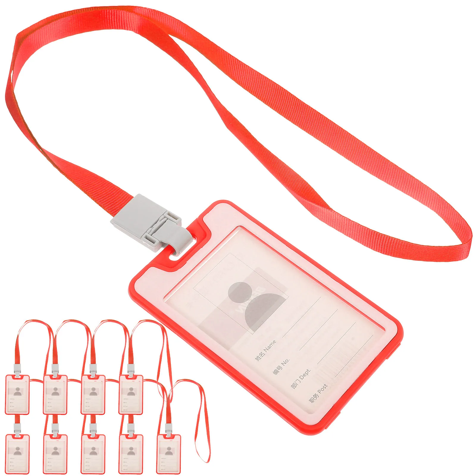 

10 Pcs Id Card Holder Cards Storage Sleeves Have Pockets Access Badge Lanyard Polyester with