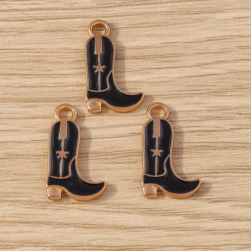 10 Stück niedliche Emaille-Stiefel-Anhänger für die Schmuckherstellung, Ohrringe, Halsketten, Armbänder, DIY, handgefertigtes Kunsthandwerk, Zubehör – Detail 14