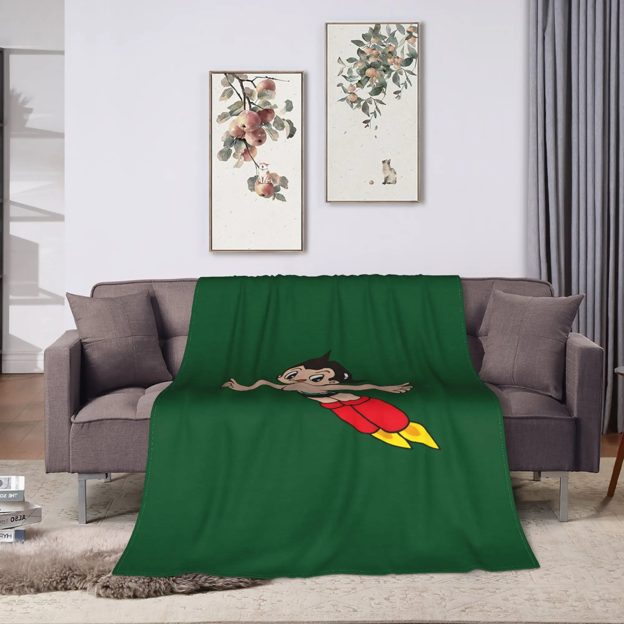 Soft Blankets Decorative Astro Cartoon Boy Throw Blanket  Flannel Bedspread For Couch Bed Funny Sofa Bed Cover