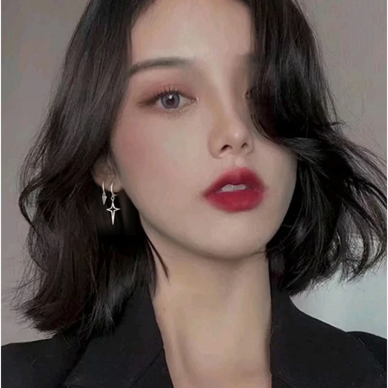 EVISPOL Dangle Earring Star Small Hoop Earring For Women Girls Dainty Huggie Hinged Dangling Earring For Party Star Earrings
