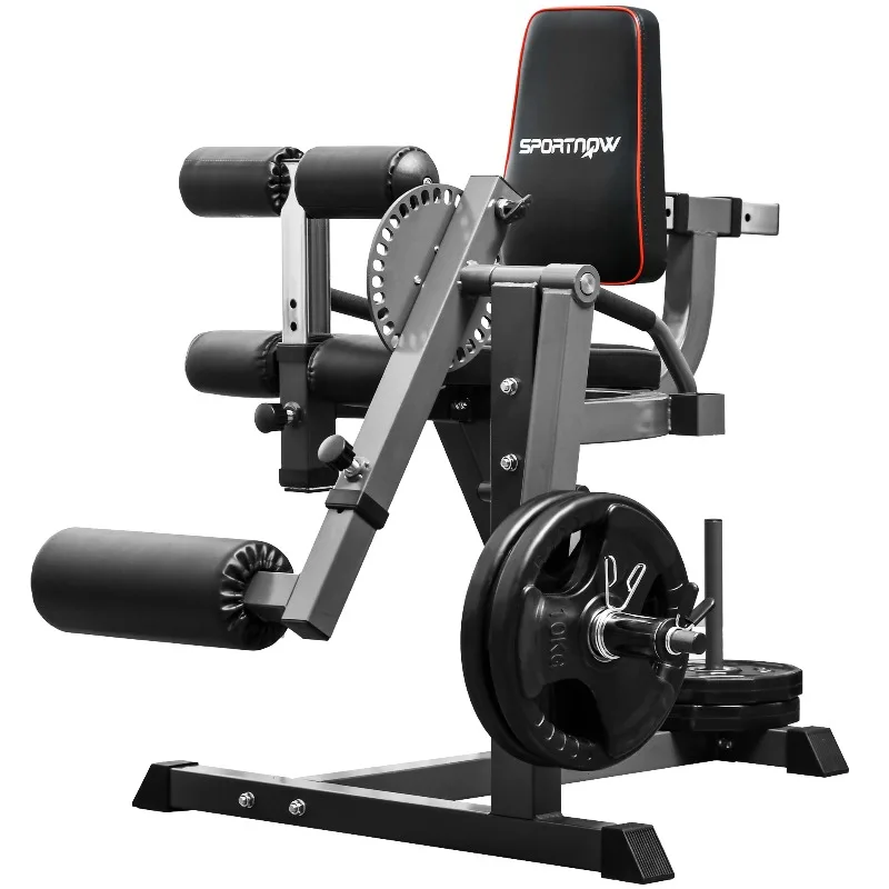 Calf machine with backrest and adjustable pads, steel, plastic grey and black