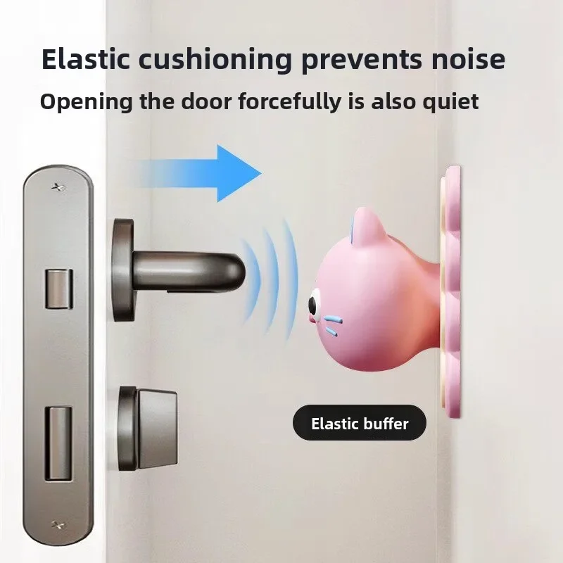 Cute Doll Door Handle Anti-collision Stickers Rear Door Bumpers Decorative Silent Pads Hand Protection